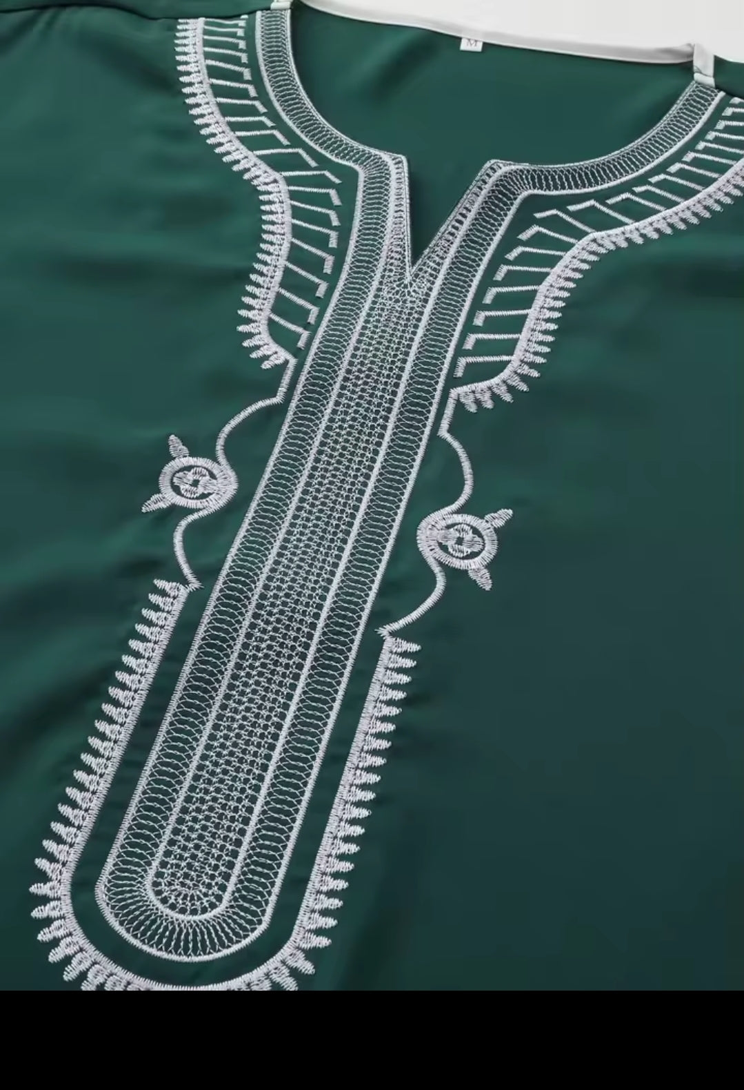 Moroccan Style Men's Thobe – Traditional Embroidered Islamic Caftan Jalabiya Robe | Muslim Clothing for Eid, Ramadan & Prayer