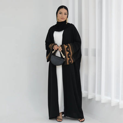 Full body photo of black embroidered abaya – Eid or Ramadan special thobe for women