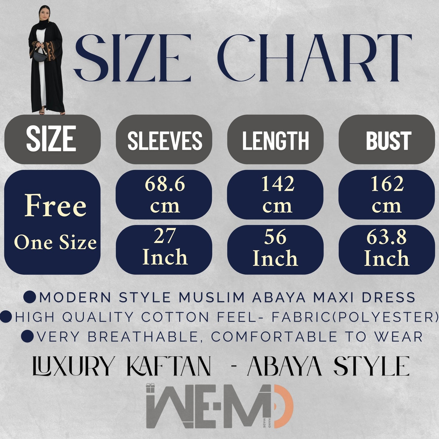 Luxury Embroidered Abaya for Women – Islamic Kaftan Dress | Modest Thobe | Dubai Style Jilbab | Eid Ramadan Muslim Outfit