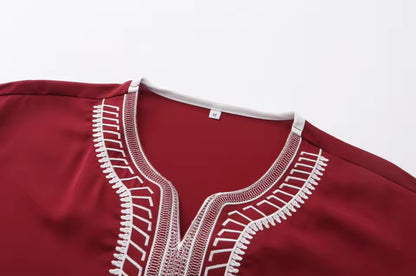 Moroccan Style Men's Thobe – Traditional Embroidered Islamic Caftan Jalabiya Robe | Muslim Clothing for Eid, Ramadan & Prayer